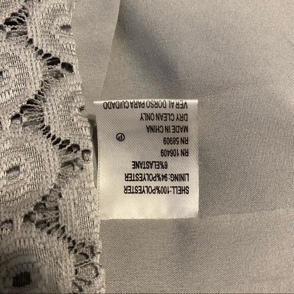 Antonio Melani Grey Eyelet lace overlay mid length sleeveless dress Size 2 - Picture 10 of 16